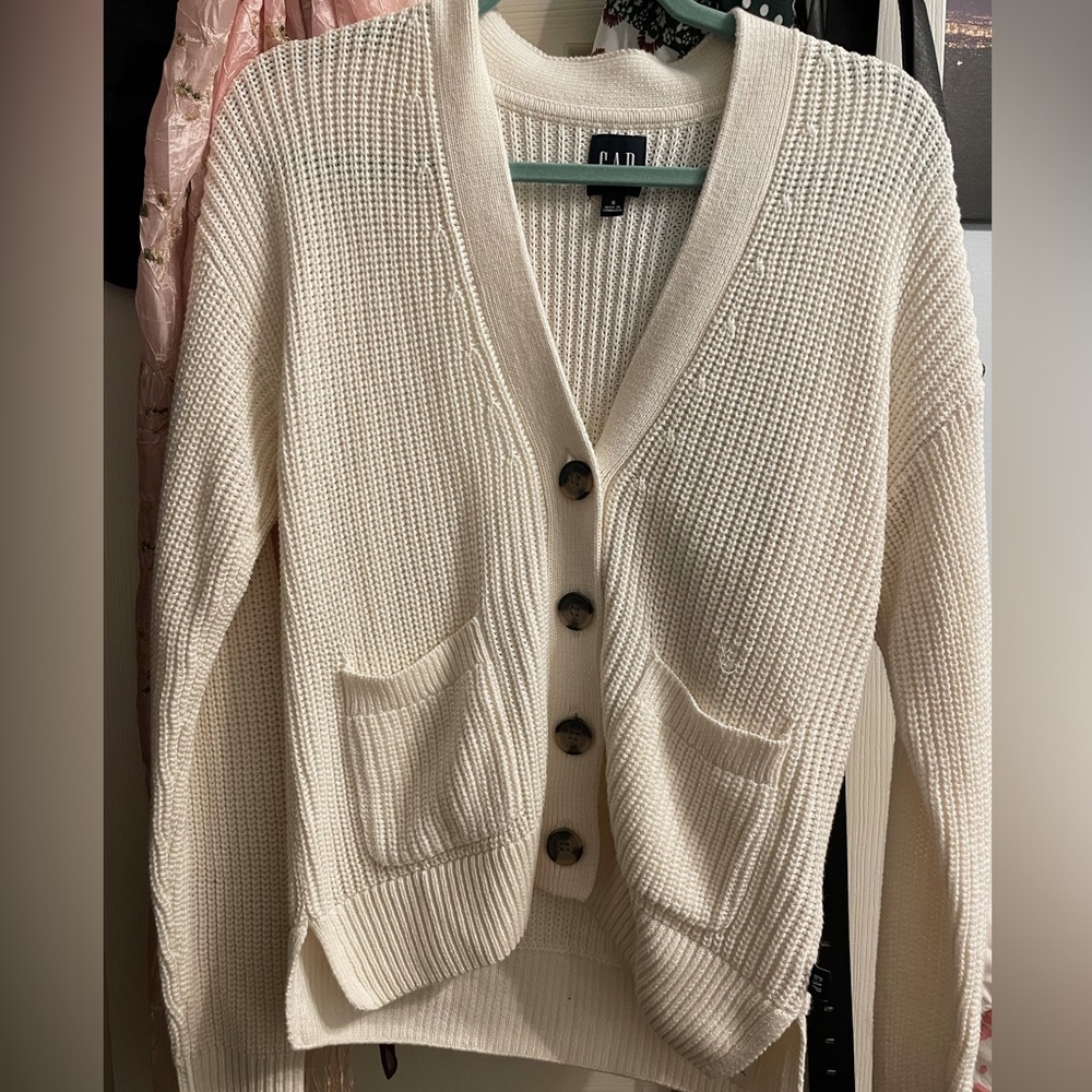 White sweater from Gap